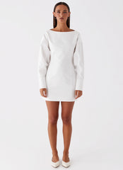 Mini-robe chemise Dynasty – Blanc