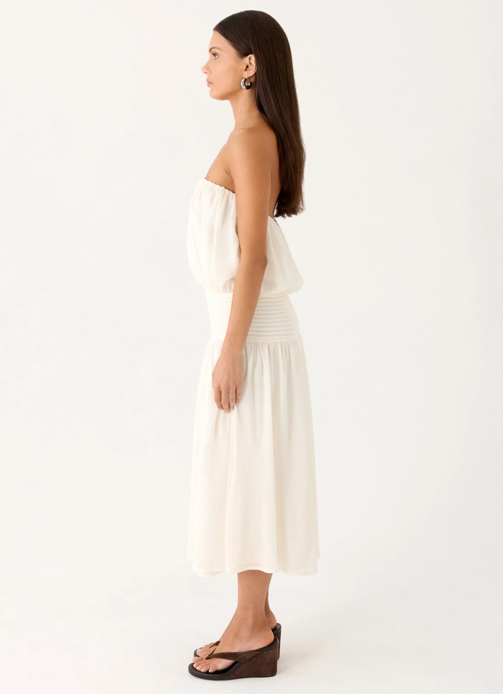 Robe longue Calanthe - Ivoire