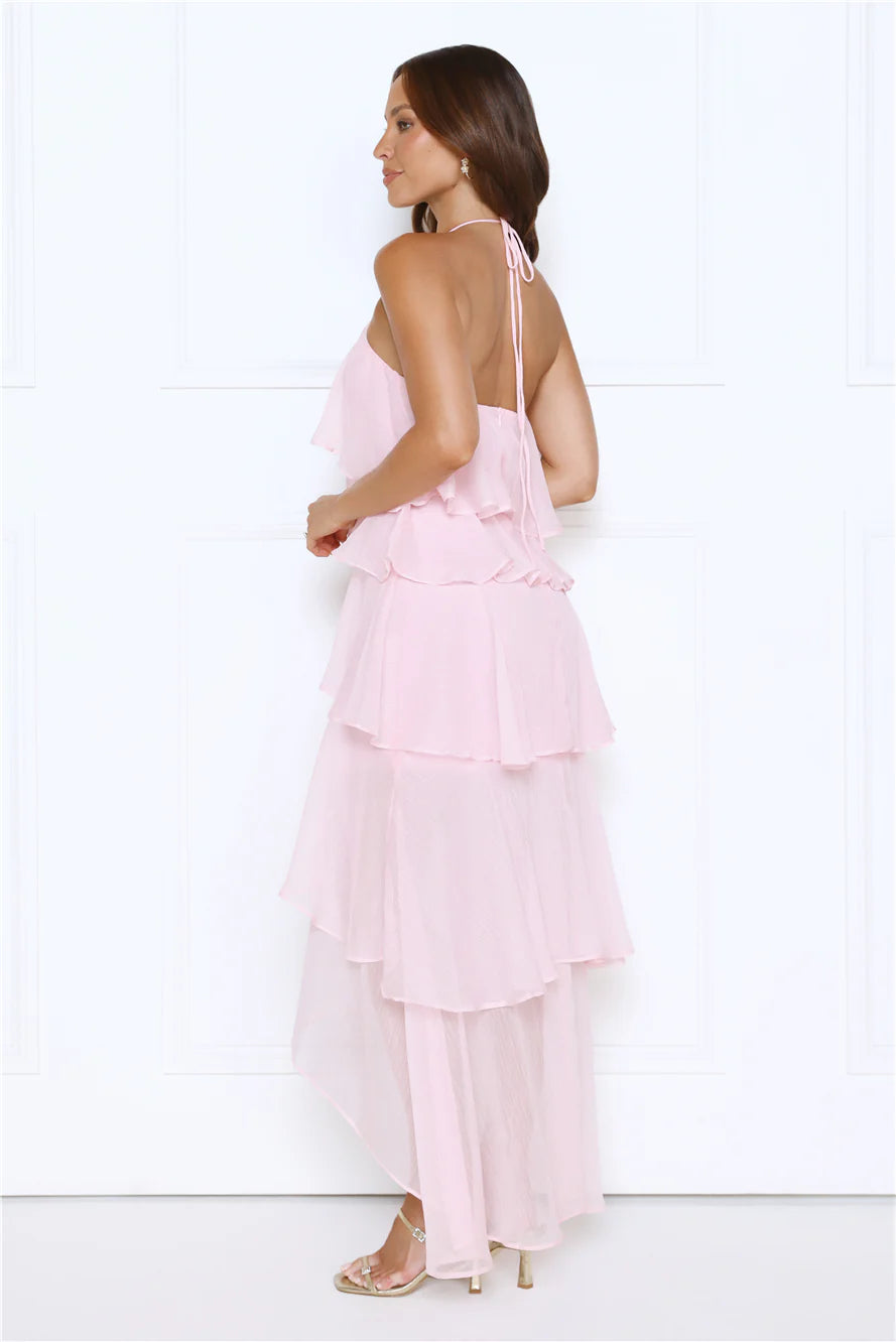 Robe longue dos nu Dreamlight Affair rose