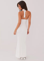 Robe longue à volants Allanna - Blanc