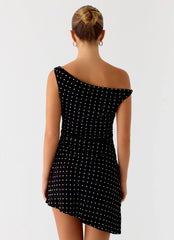 Mini-robe Delusional - Pois noirs
