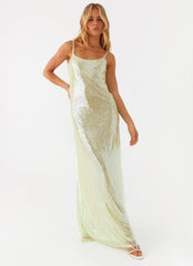 Robe longue à sequins Higher Level - Menthe