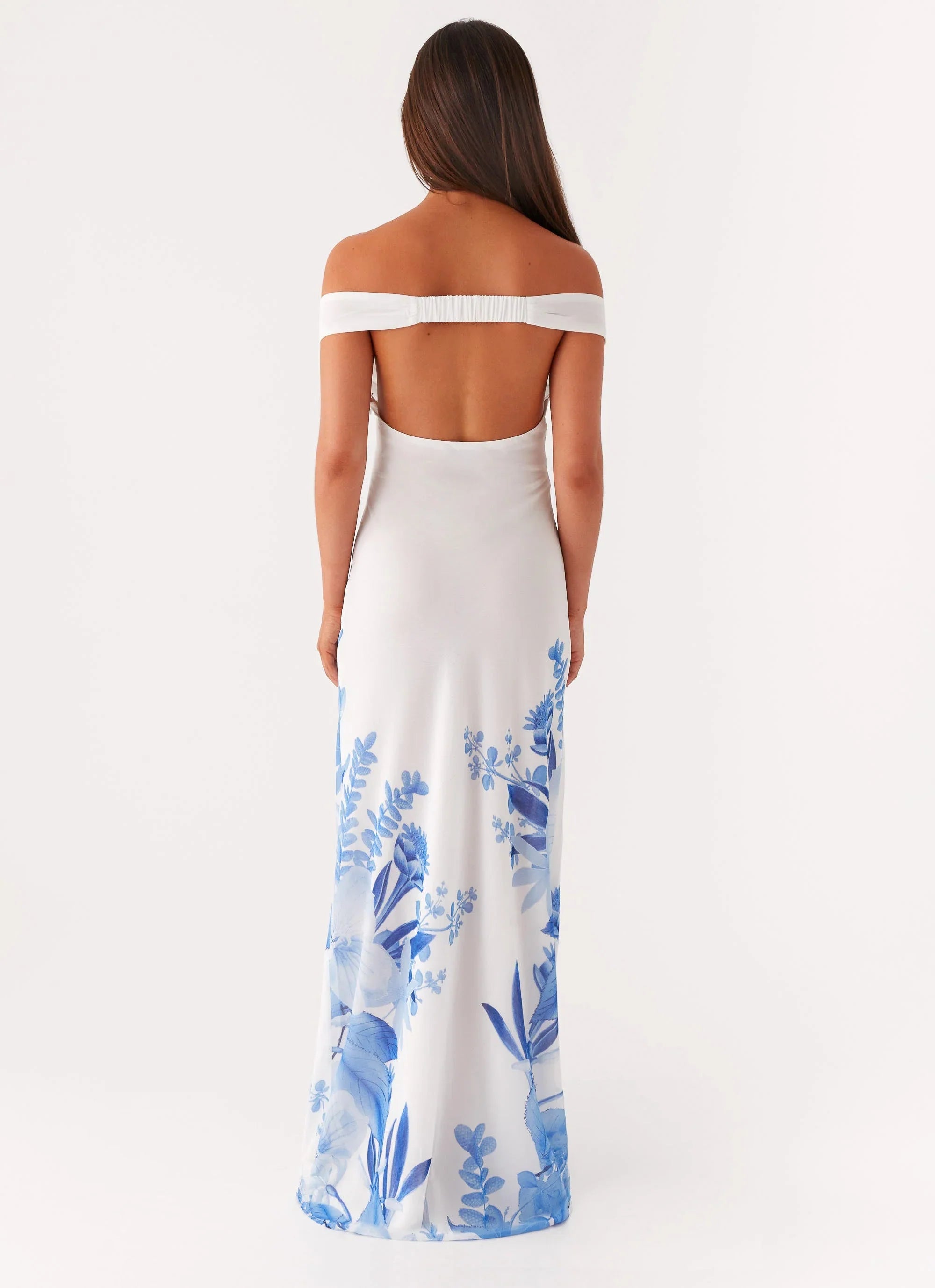 Robe longue Krissa - Imprimé floral bleu