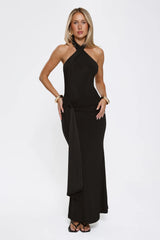 Robe longue à licou noire Glitter Through Twilight
