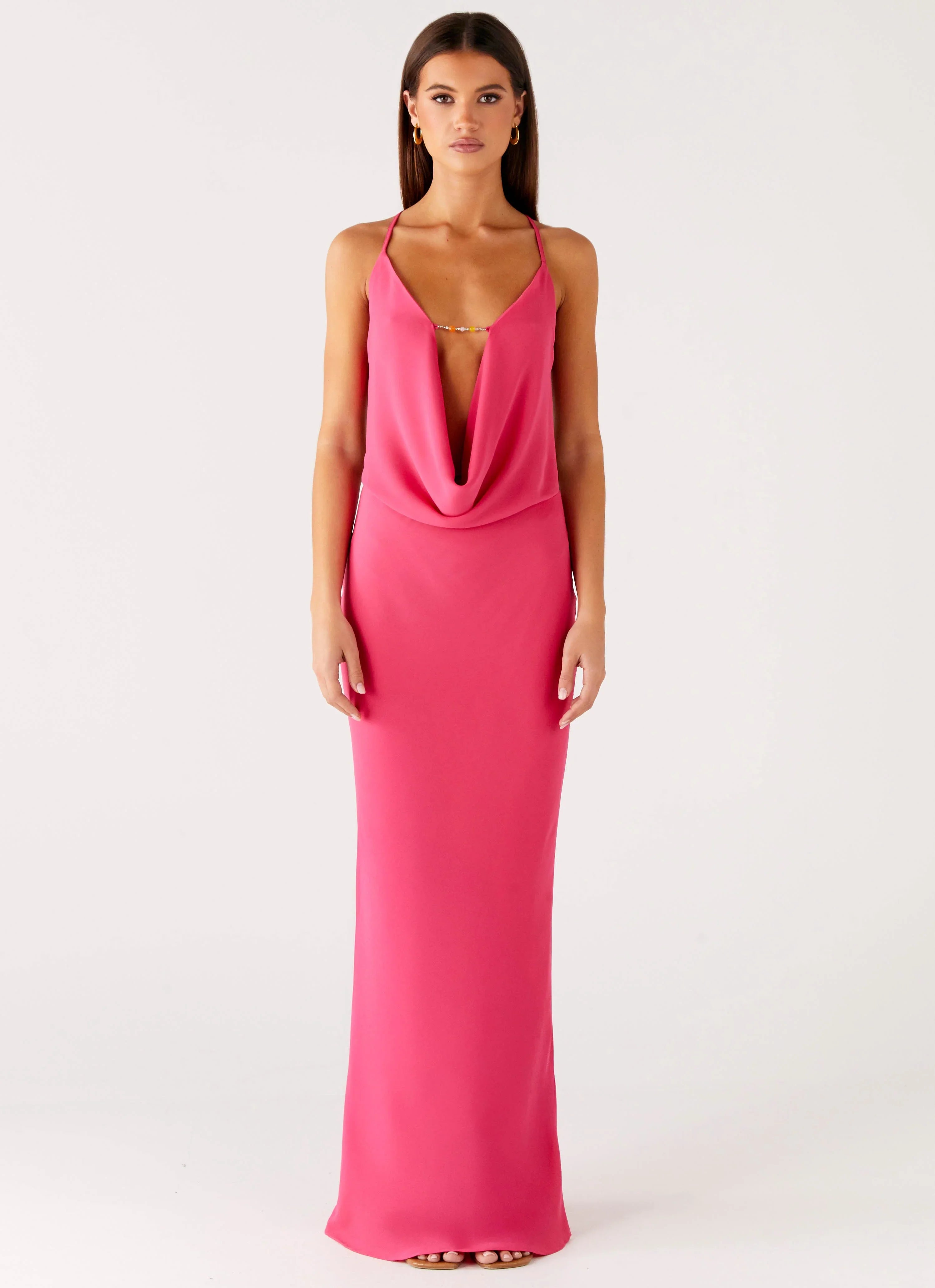 Robe longue Pure Heart Cowl - Fuchsia