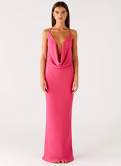 Robe longue Pure Heart Cowl - Fuchsia