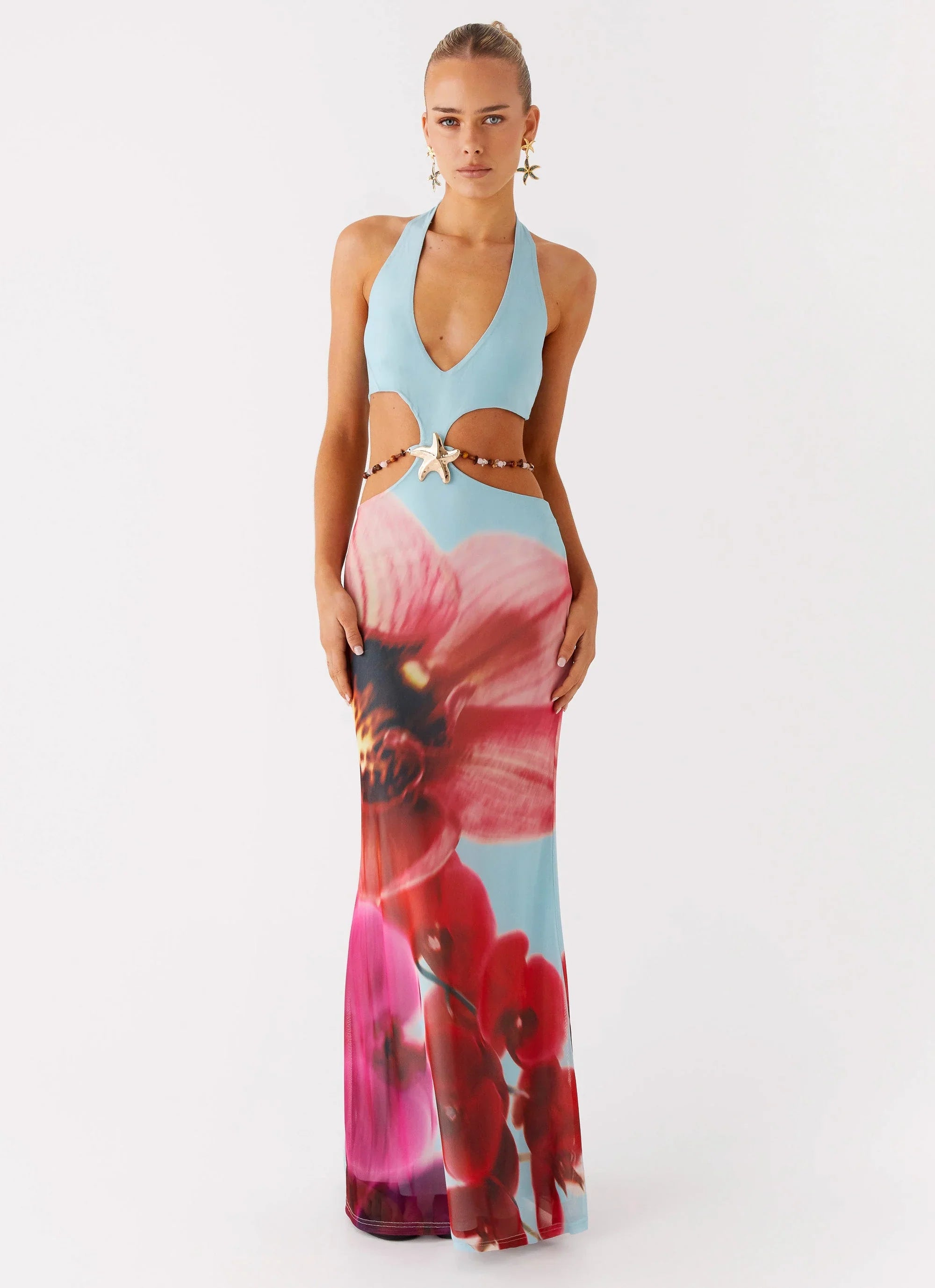 Robe longue Time To Dance - Turquoise Bloom