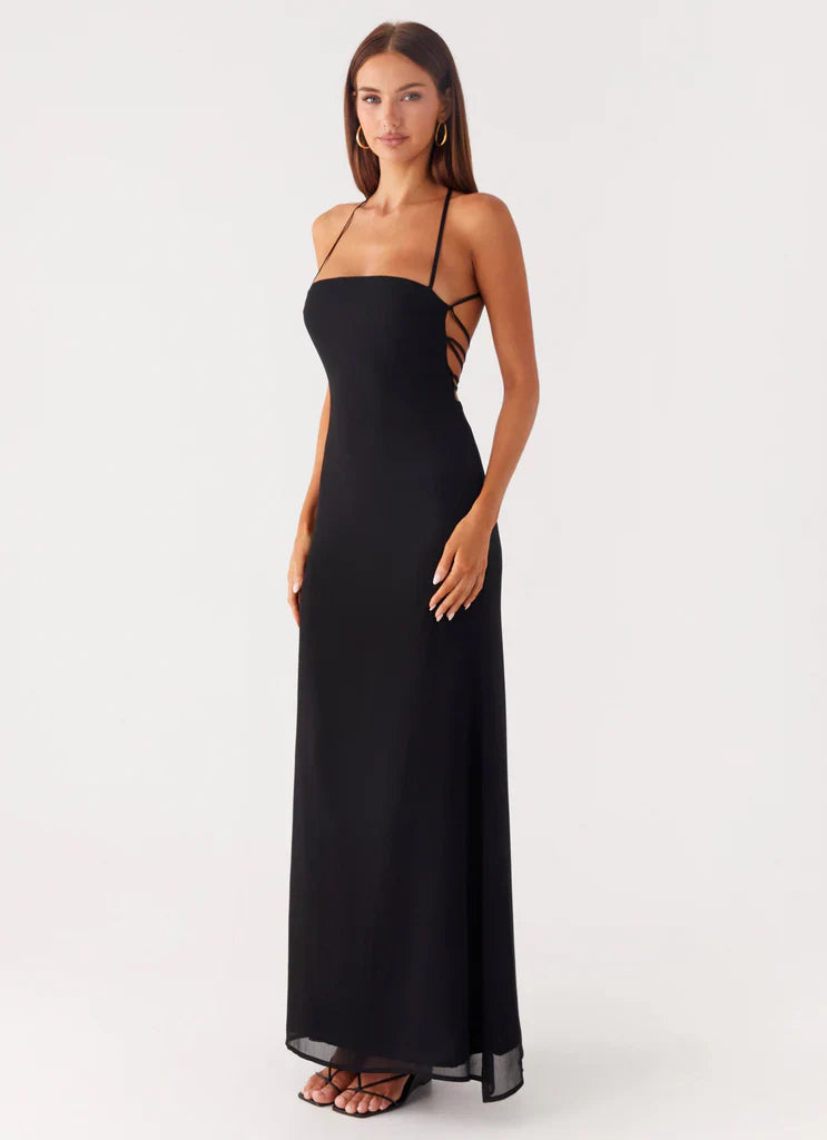 Robe longue Peggy - Noir