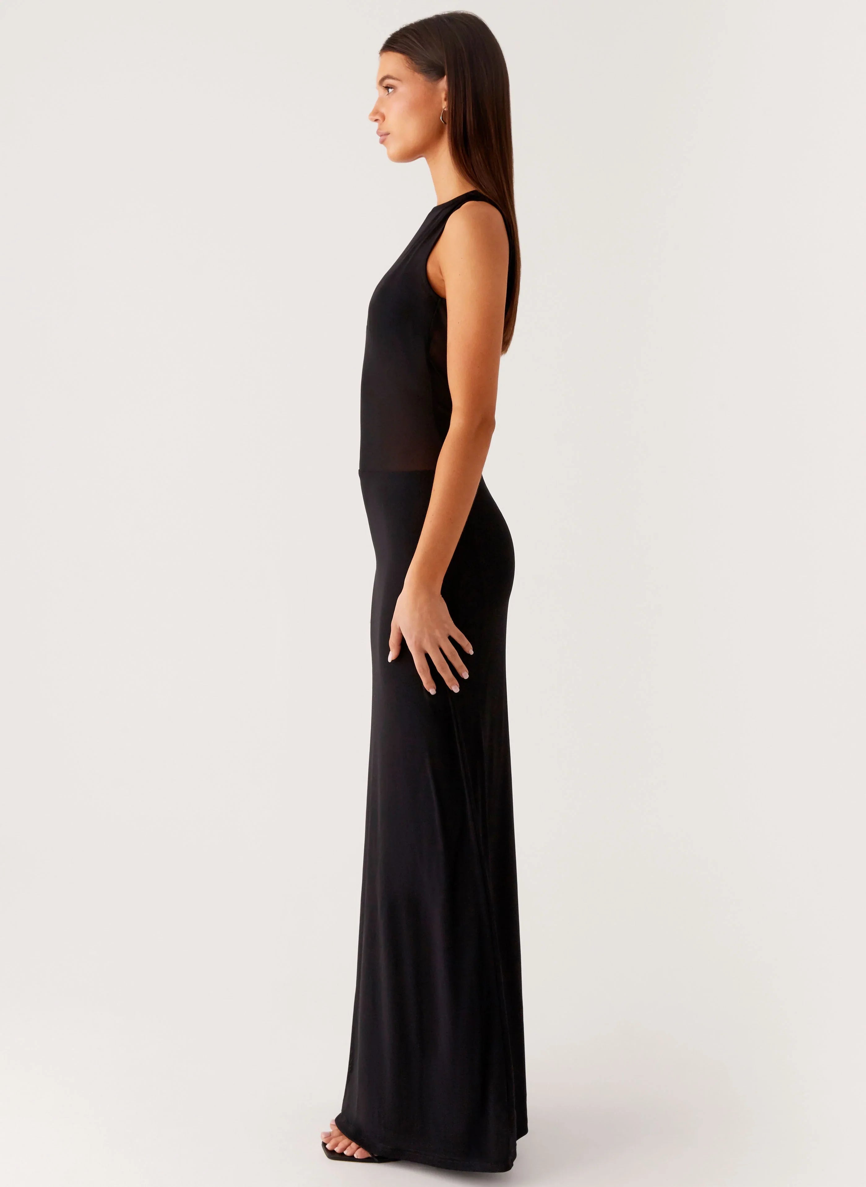 Robe longue en maille Lyria - Noire