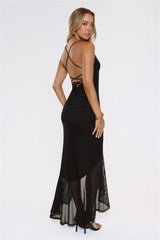 Robe longue en maille Whispered Dreams noire