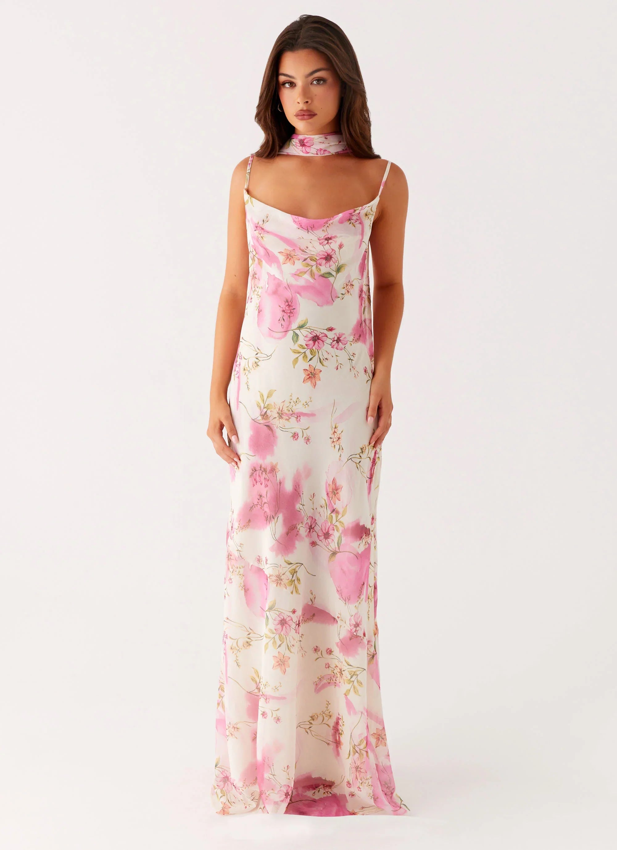 Robe longue Spencer – Imprimé floral ivoire