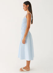 Robe Midi Wildflower - Bleu