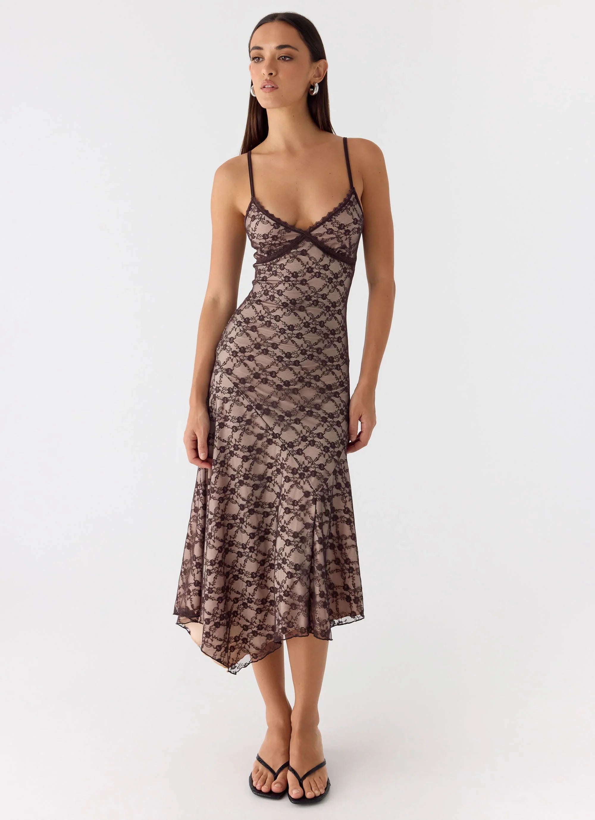 Robe midi Amelia - Chocolat
