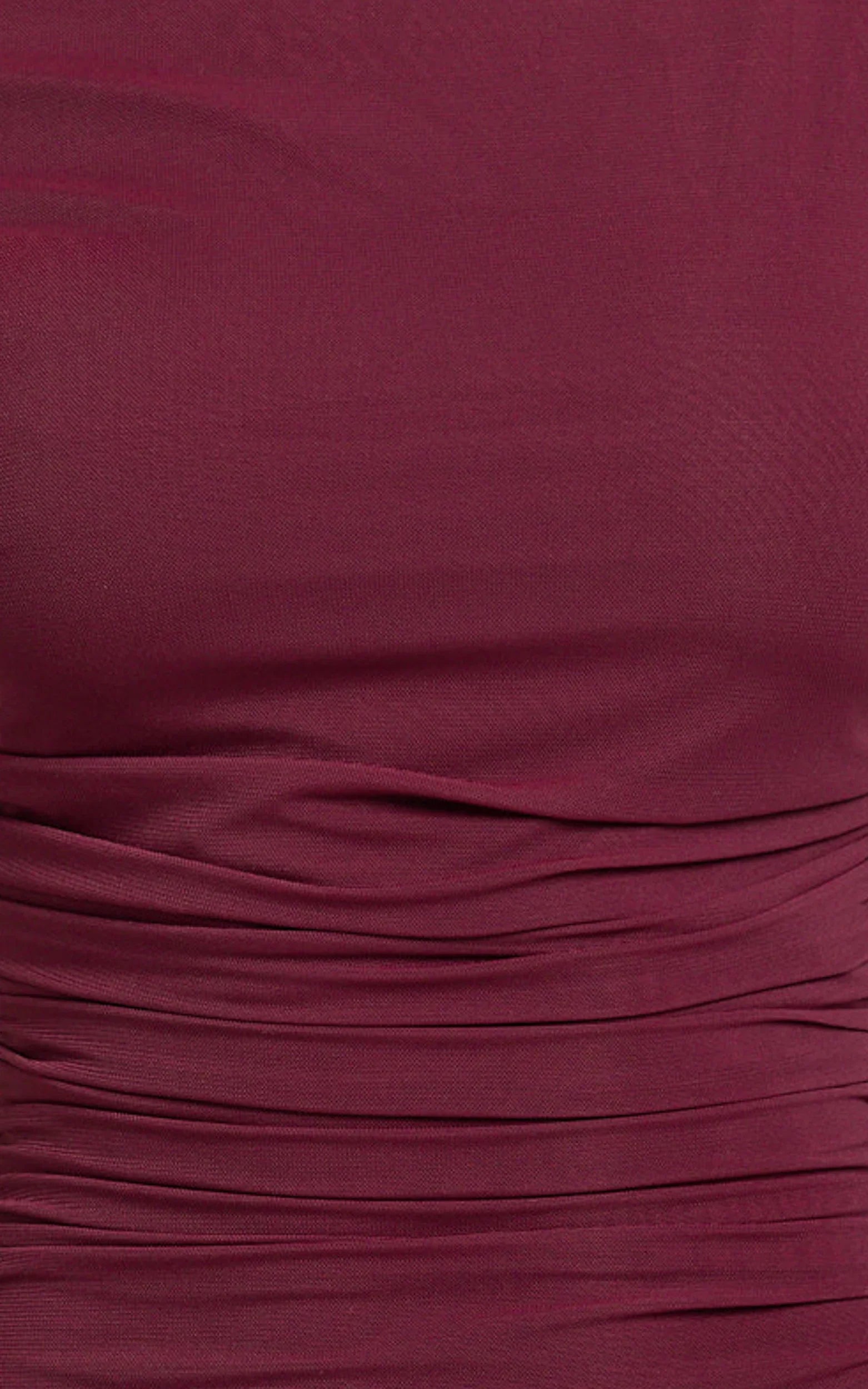 Robe midi Judee - Robe asymétrique fendue haute sur le côté couleur lie de vin