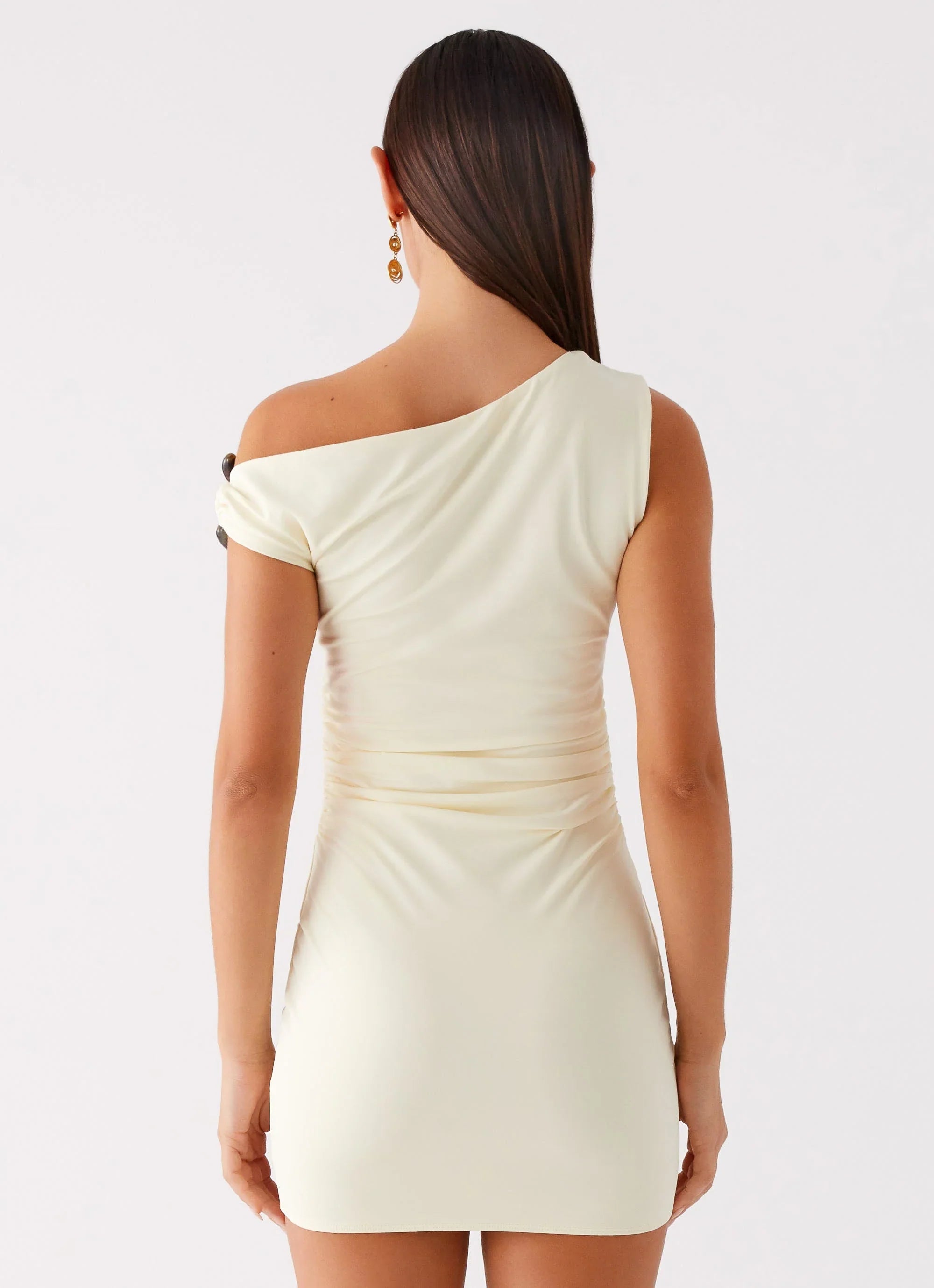 Robe Courte Asymétrique Seraphina - Jaune