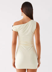 Robe Courte Asymétrique Seraphina - Jaune