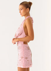 Mini-robe Femme active - Rose poudré