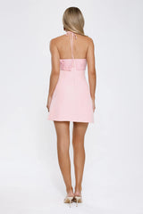 Robe courte dos nu "It Girl" rose