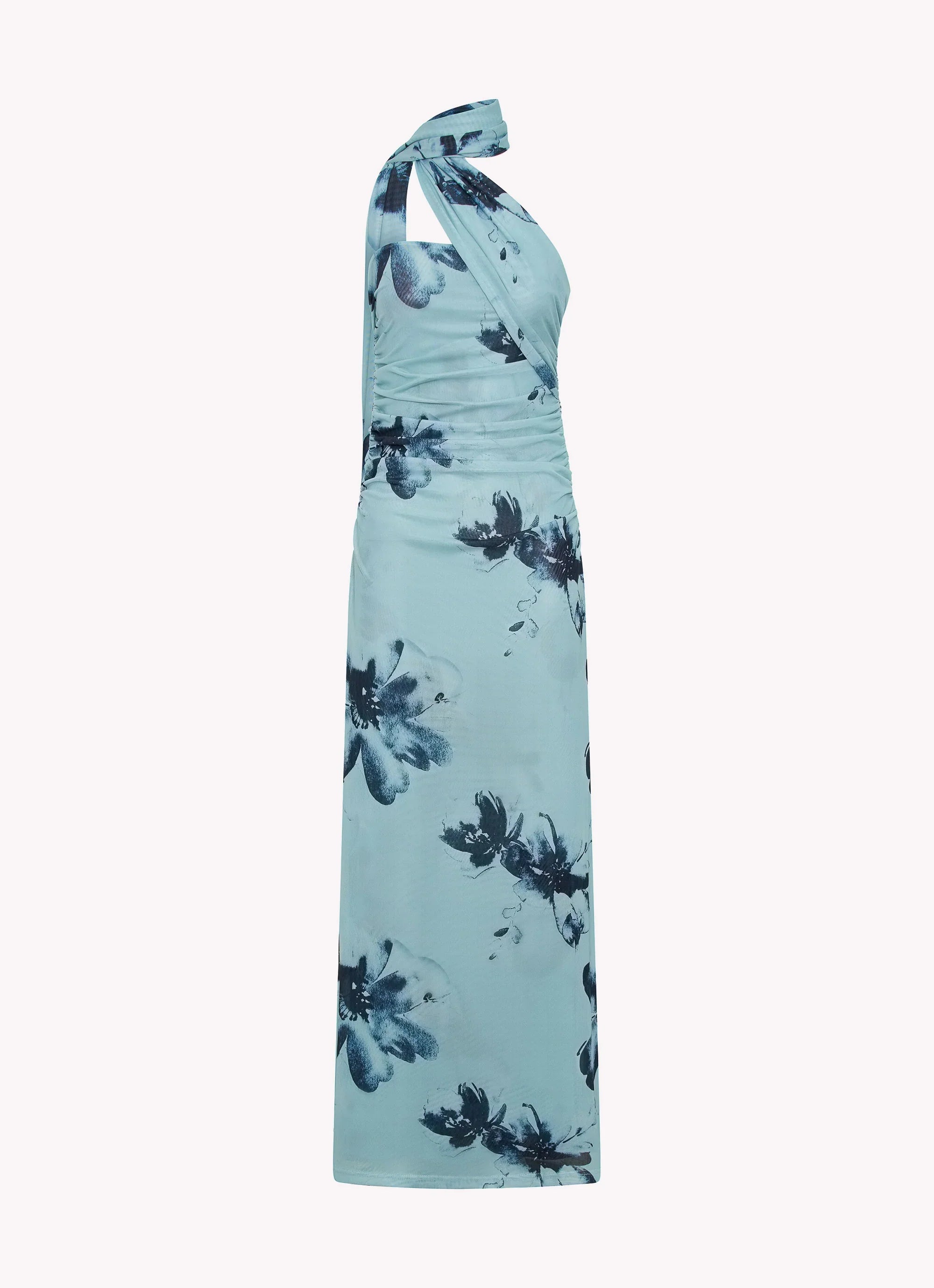 Robe longue Songbird - Bleu noir fleuri