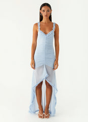 Robe longue Belinda - Bleu