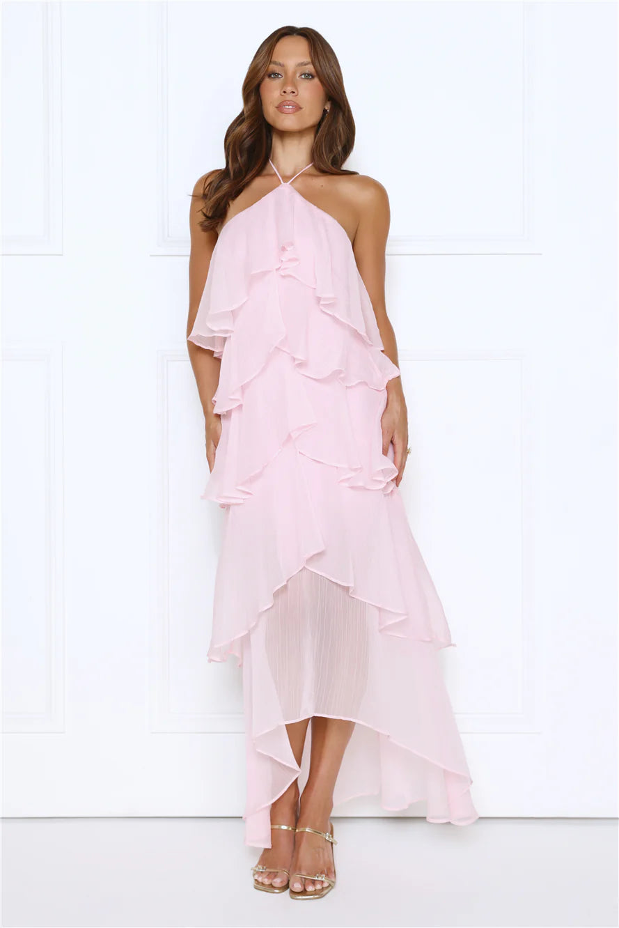 Robe longue dos nu Dreamlight Affair rose