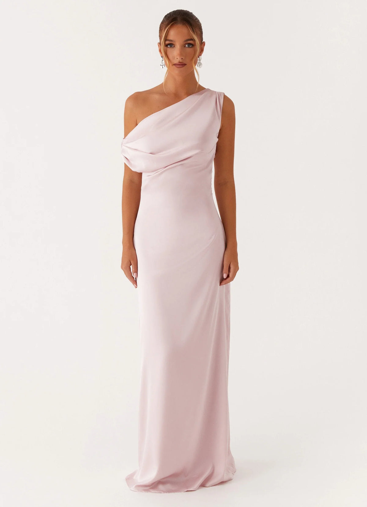 Robe longue en satin Heart Of Glass - Rose