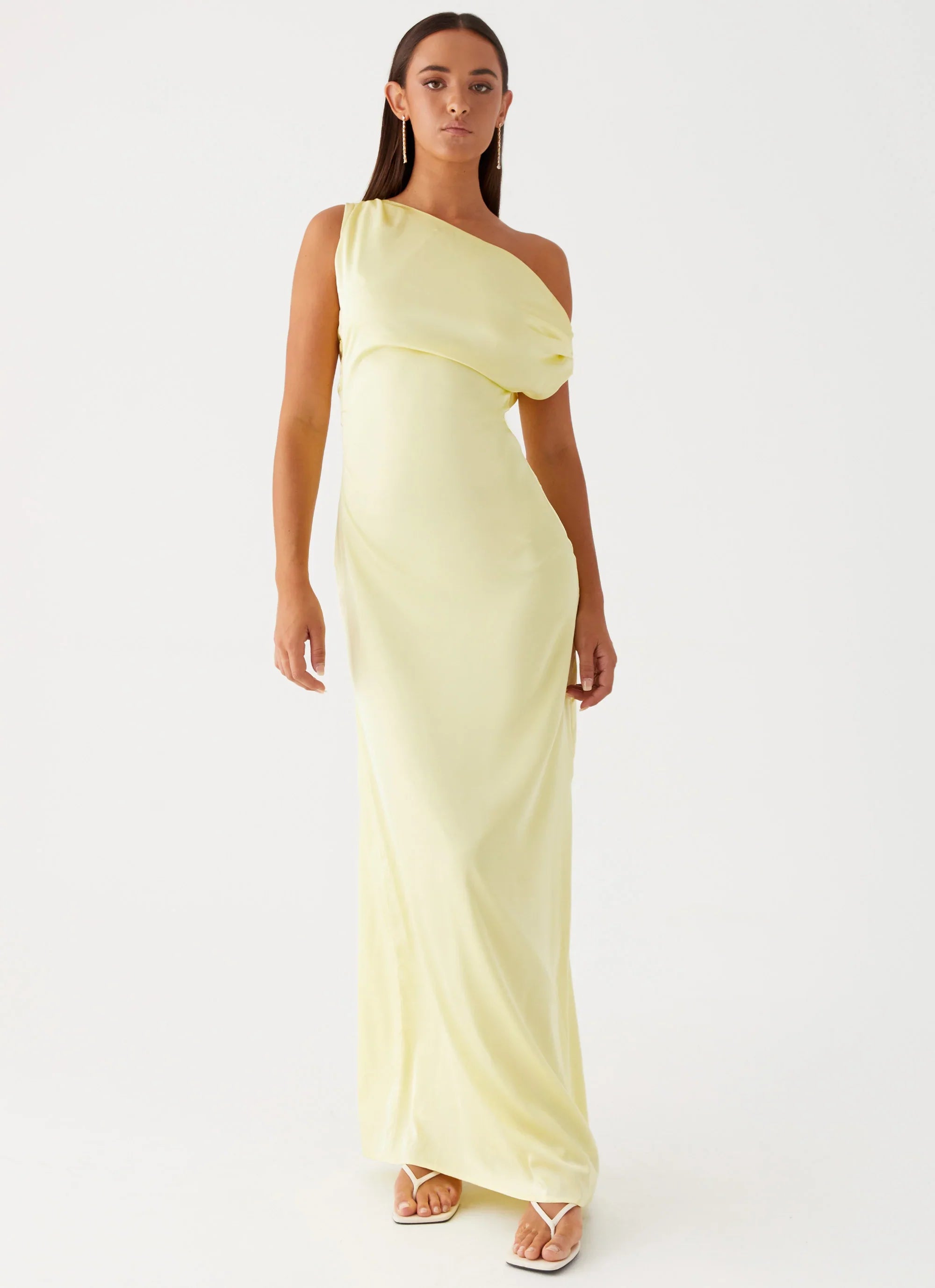 Robe longue en satin Heart Of Glass - Jaune