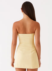Mini-robe bustier Ayanna - Jaune
