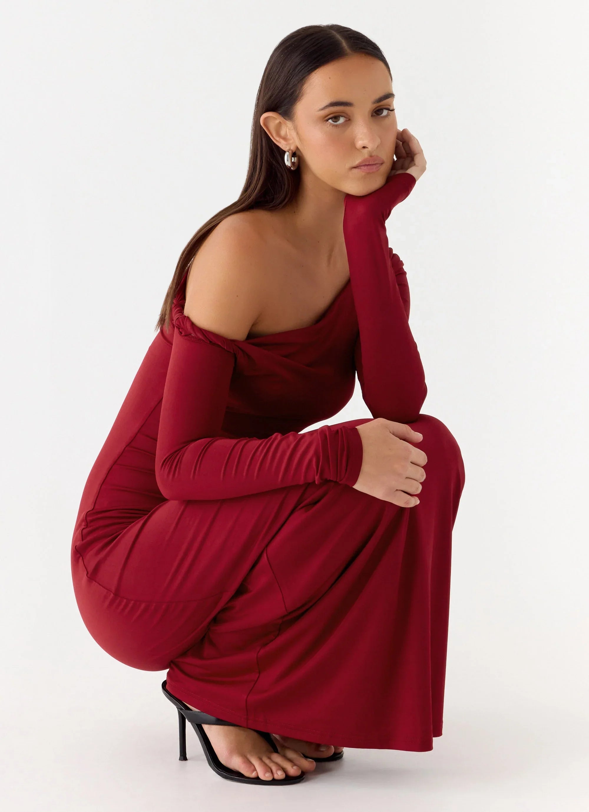 Robe longue Jordana Twist - Merlot