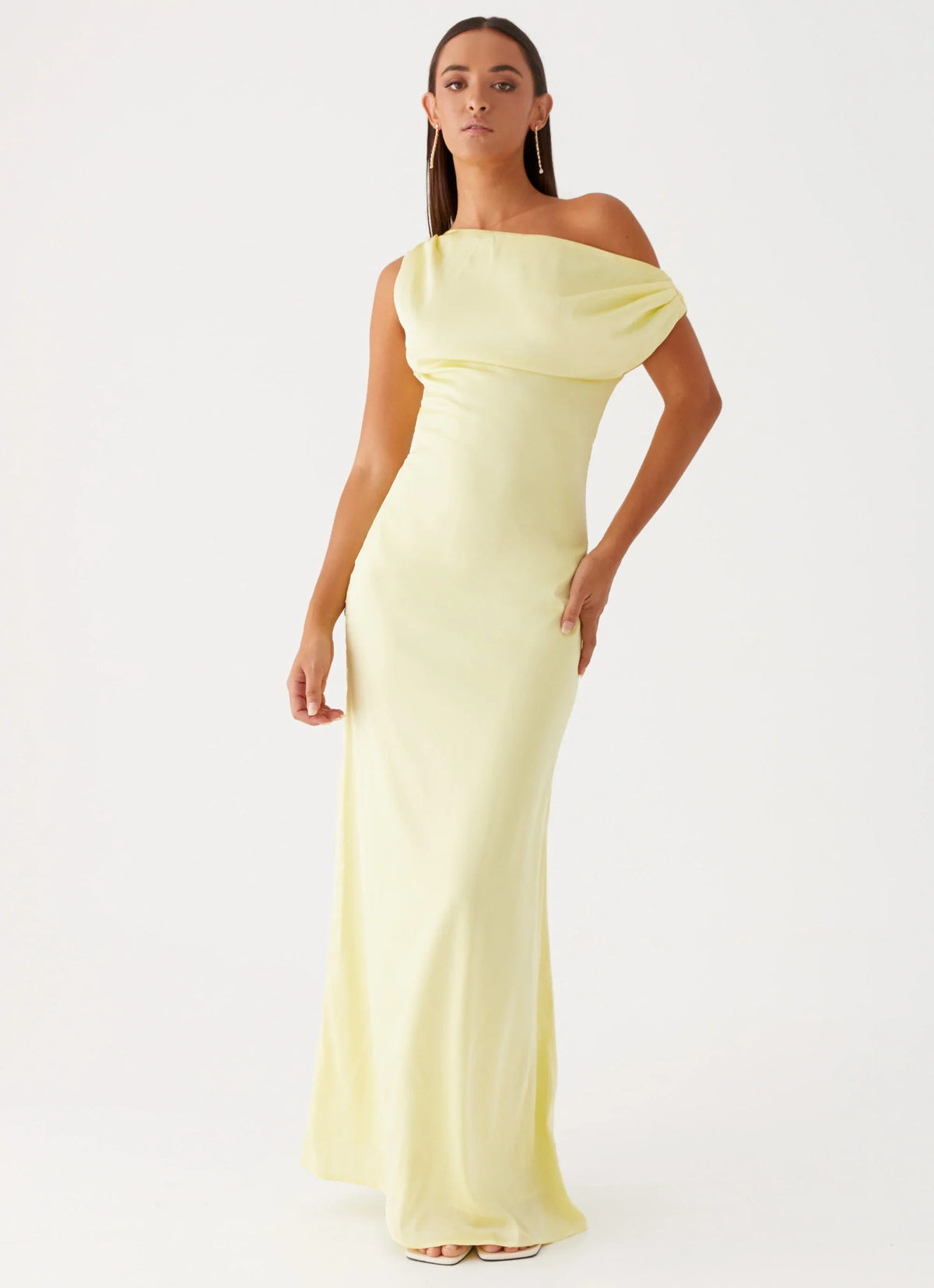 Robe longue en satin Heart Of Glass - Jaune