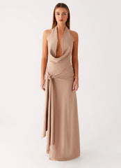Robe longue Rowan Ray Cowl - Taupe clair