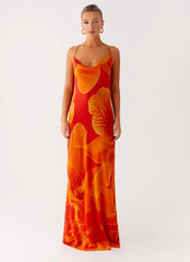 Robe longue d'après-midi – Orange Sérénité