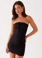 Mini-robe Karlina en dentelle - Noir