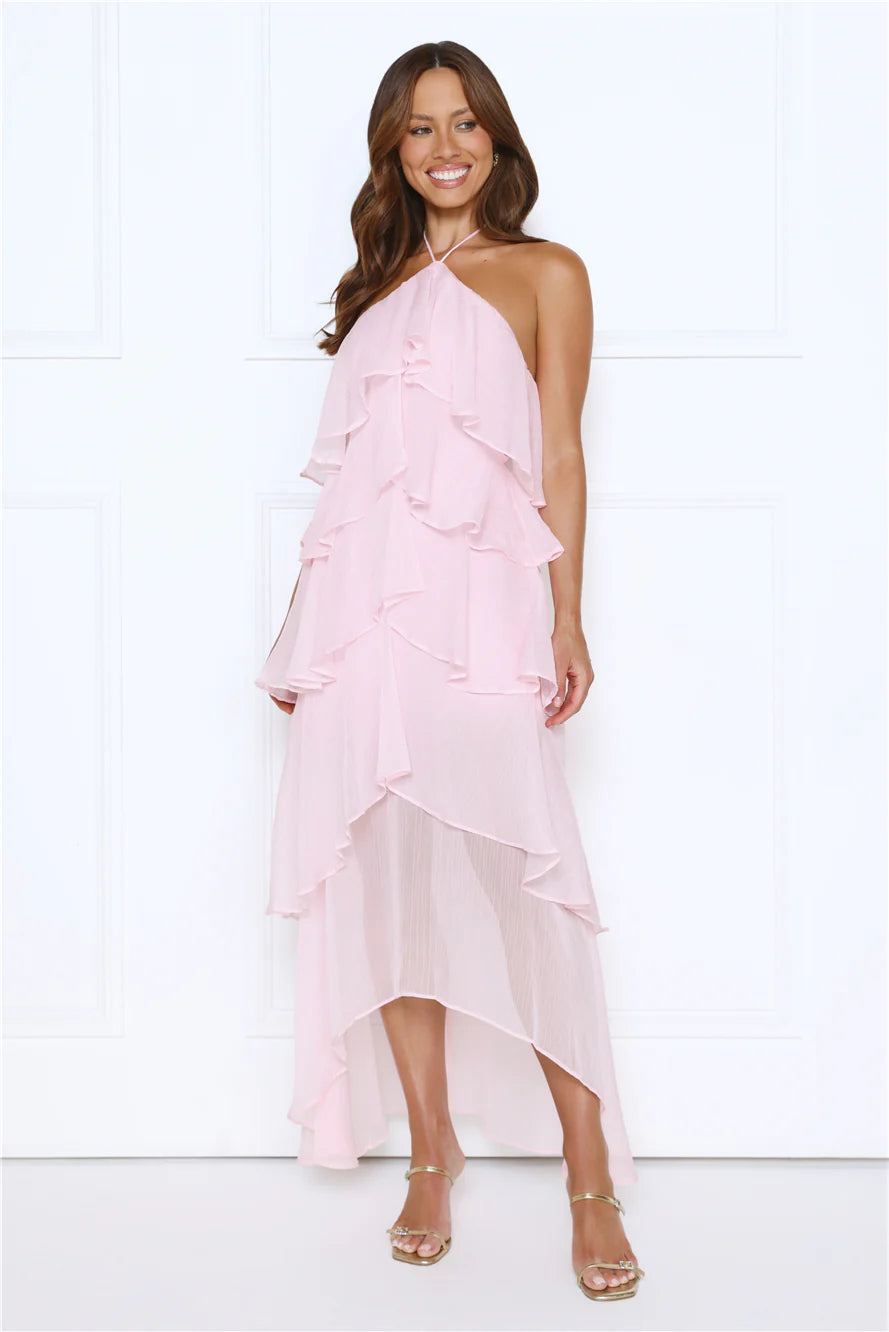 Robe longue dos nu Dreamlight Affair rose