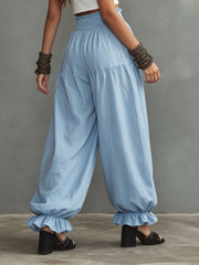Women's Simple High-Waisted Solid-Color Balloon Pants