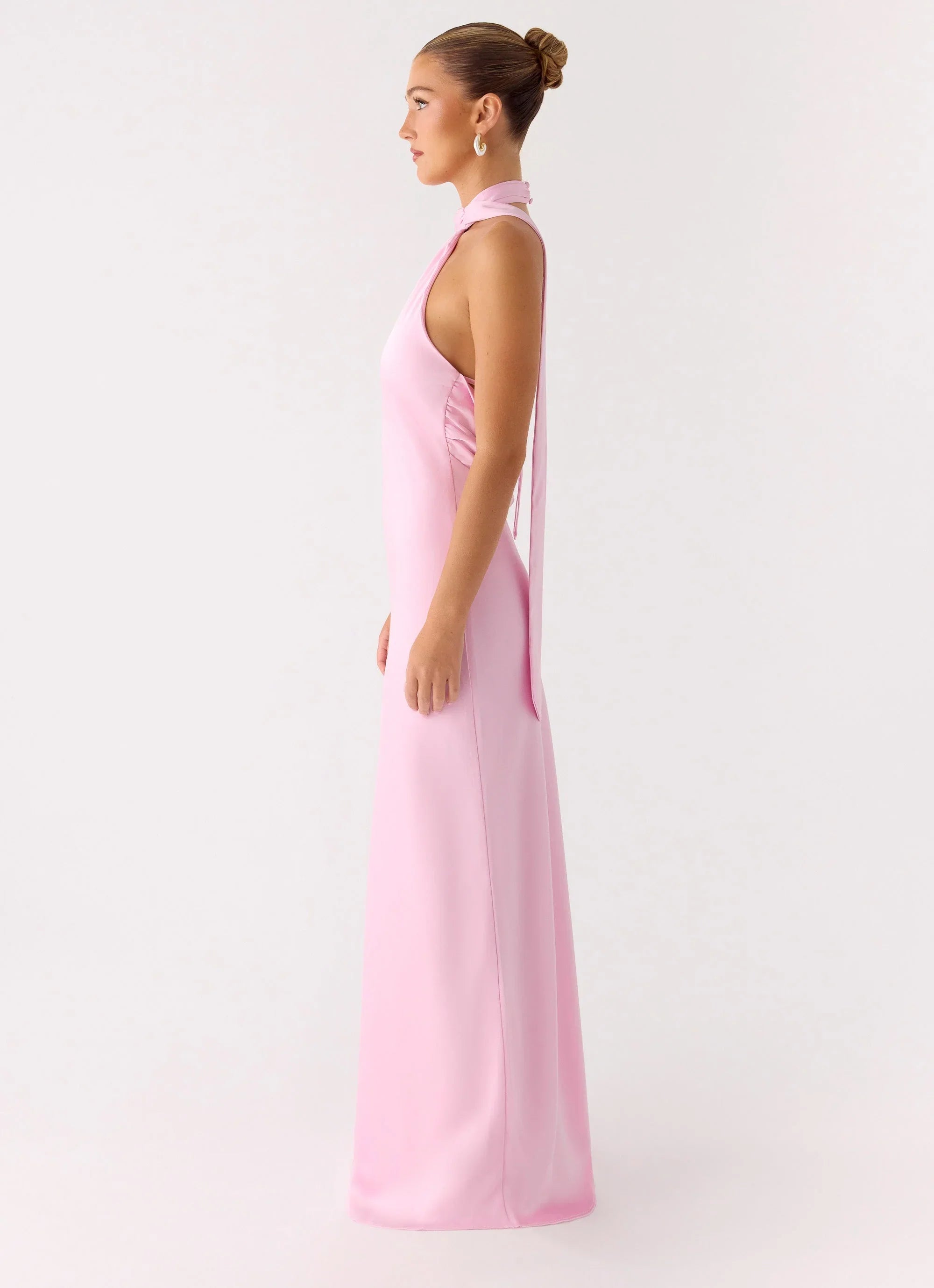 Robe longue écharpe Keena - Rose