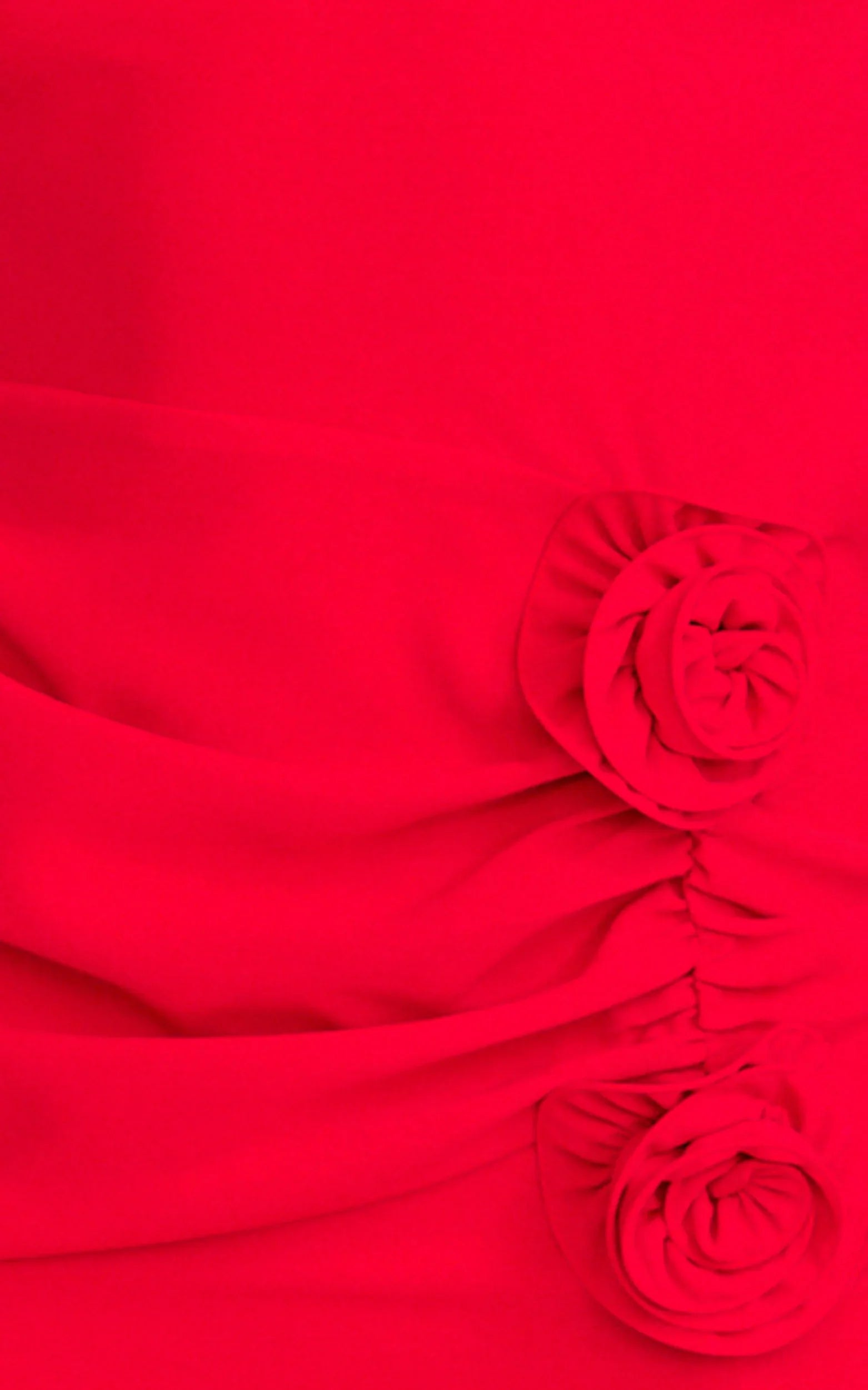Robe longue Vivienne - Robe rouge à col bateau, manches longues et détails de rosette