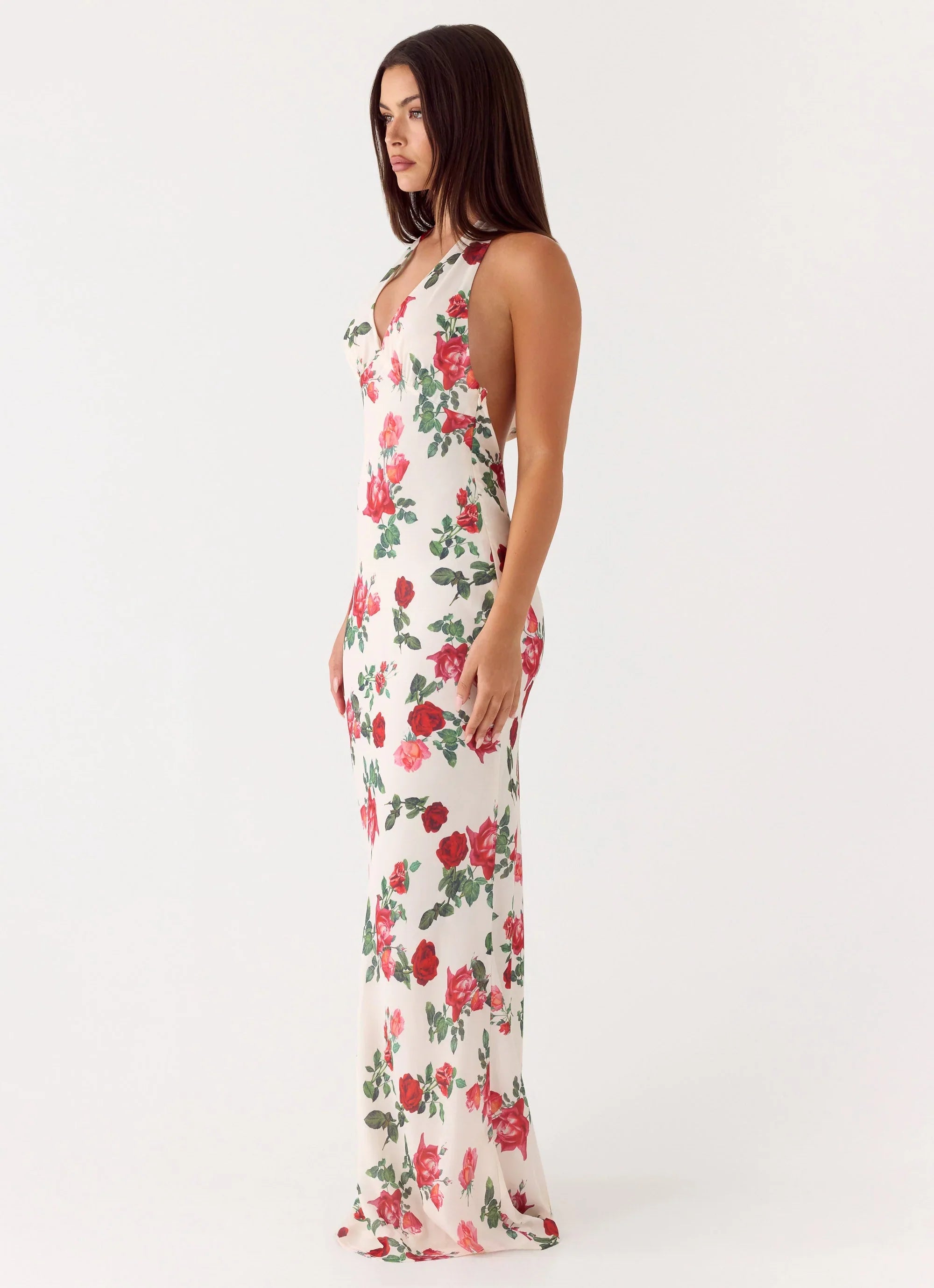 Robe longue Maryk - Fleur éclose ivoire