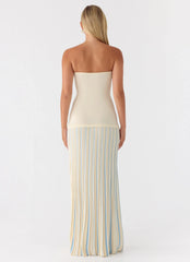 Robe longue en tricot Otillie - Jaune