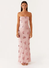 Robe longue à sequins Sweet Escape - Rose poudré