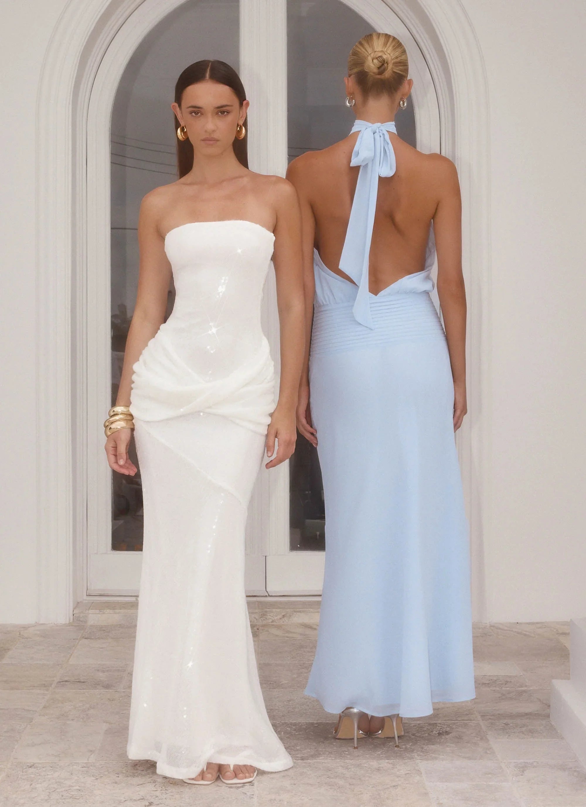 Robe longue Lalia - Bleu pâle