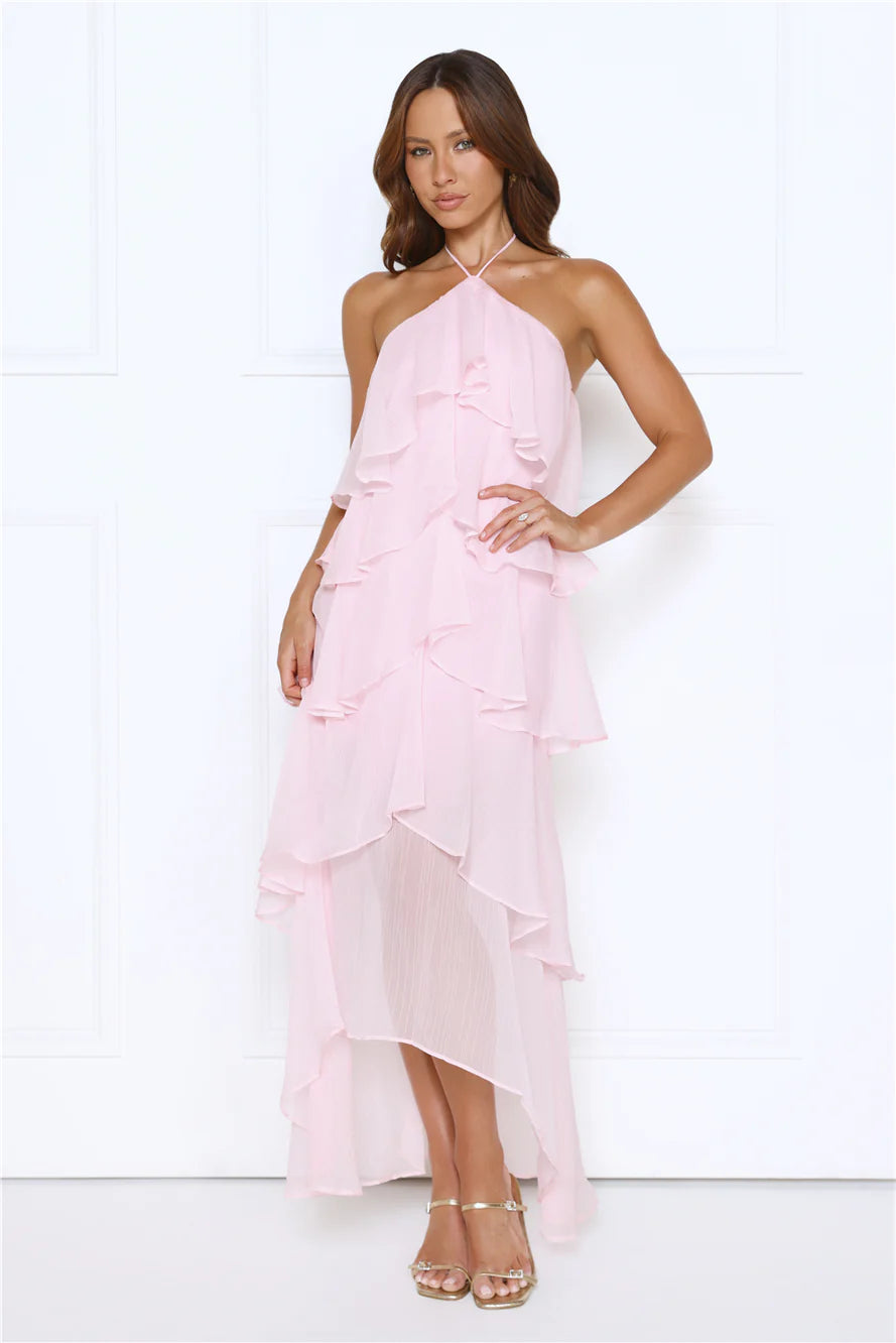 Robe longue dos nu Dreamlight Affair rose