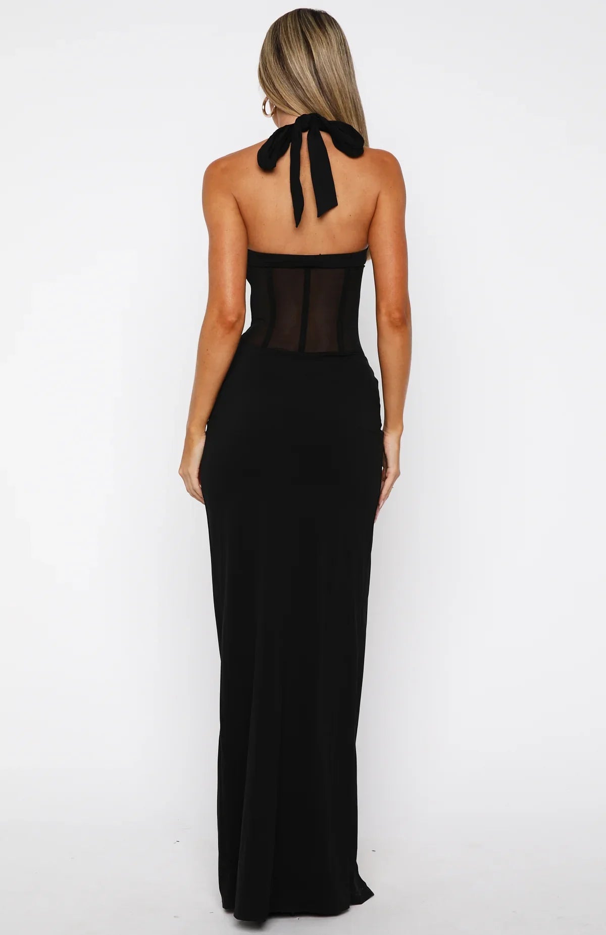 Robe longue « Promesses de Champagne » noire