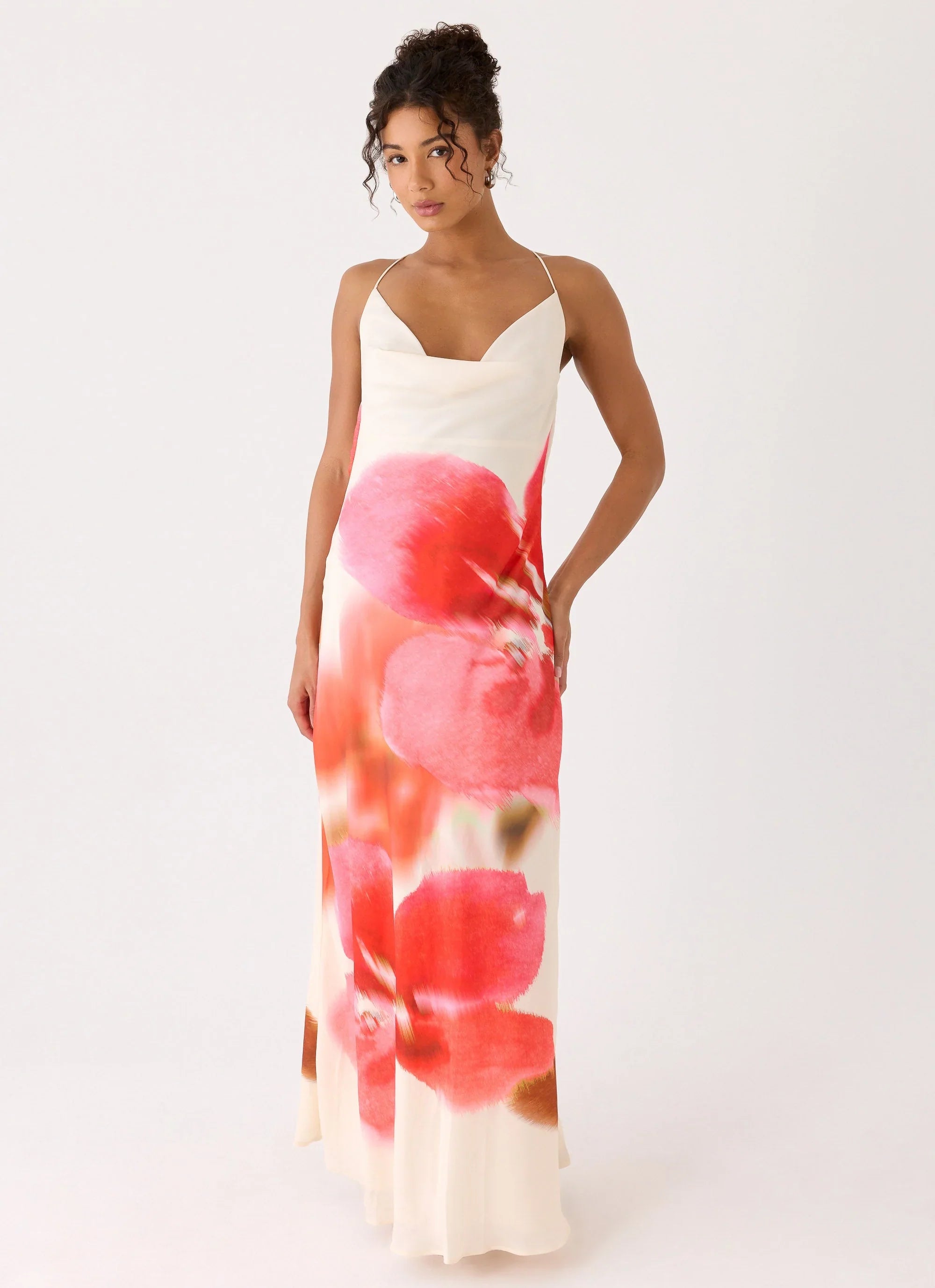 Robe longue Samya Cowl – Rose Porcelaine