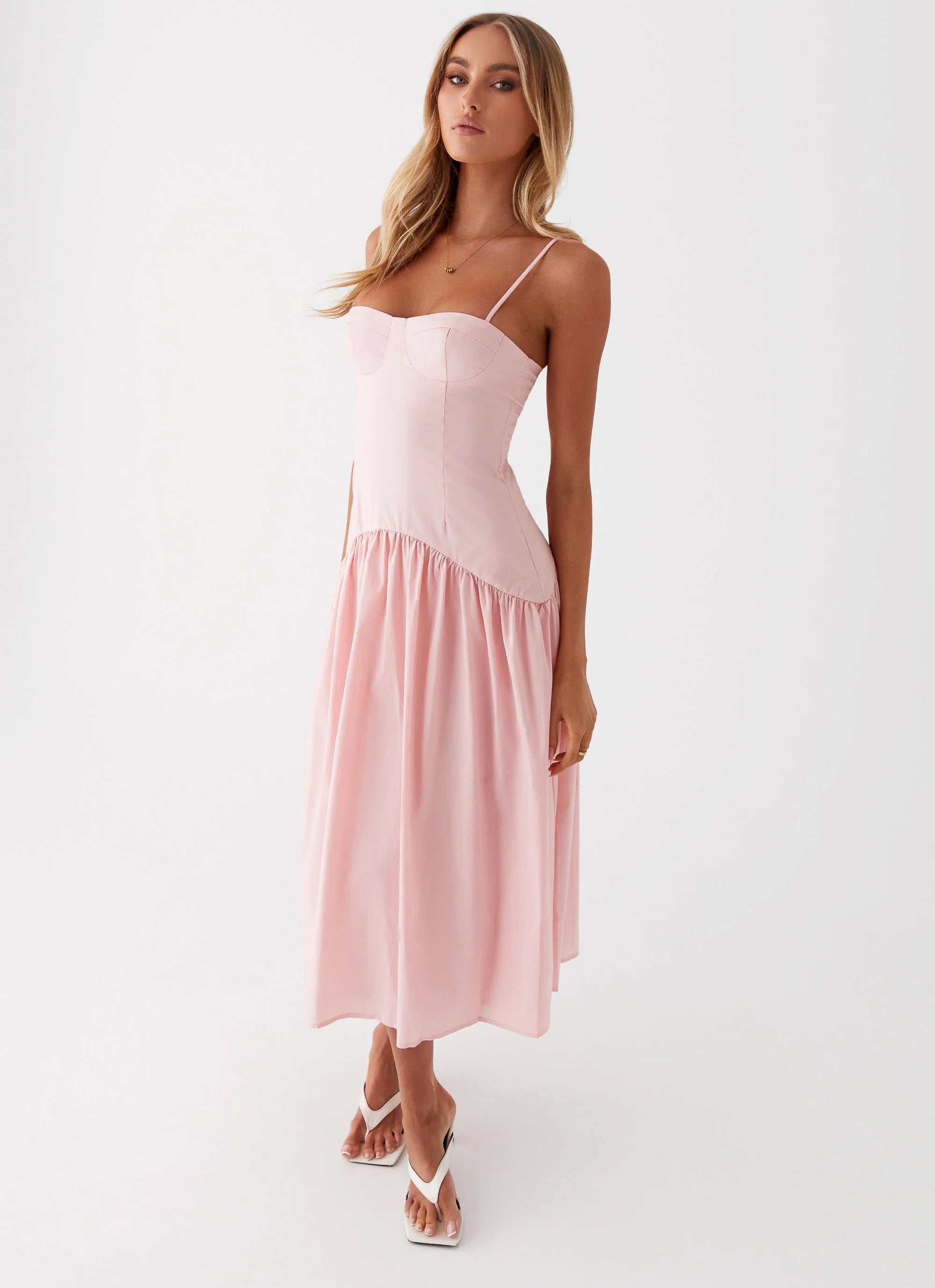Robe midi Yvette Corset - Rose