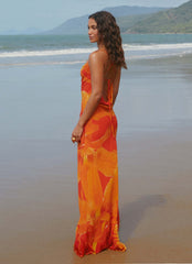 Robe longue d'après-midi – Orange Sérénité