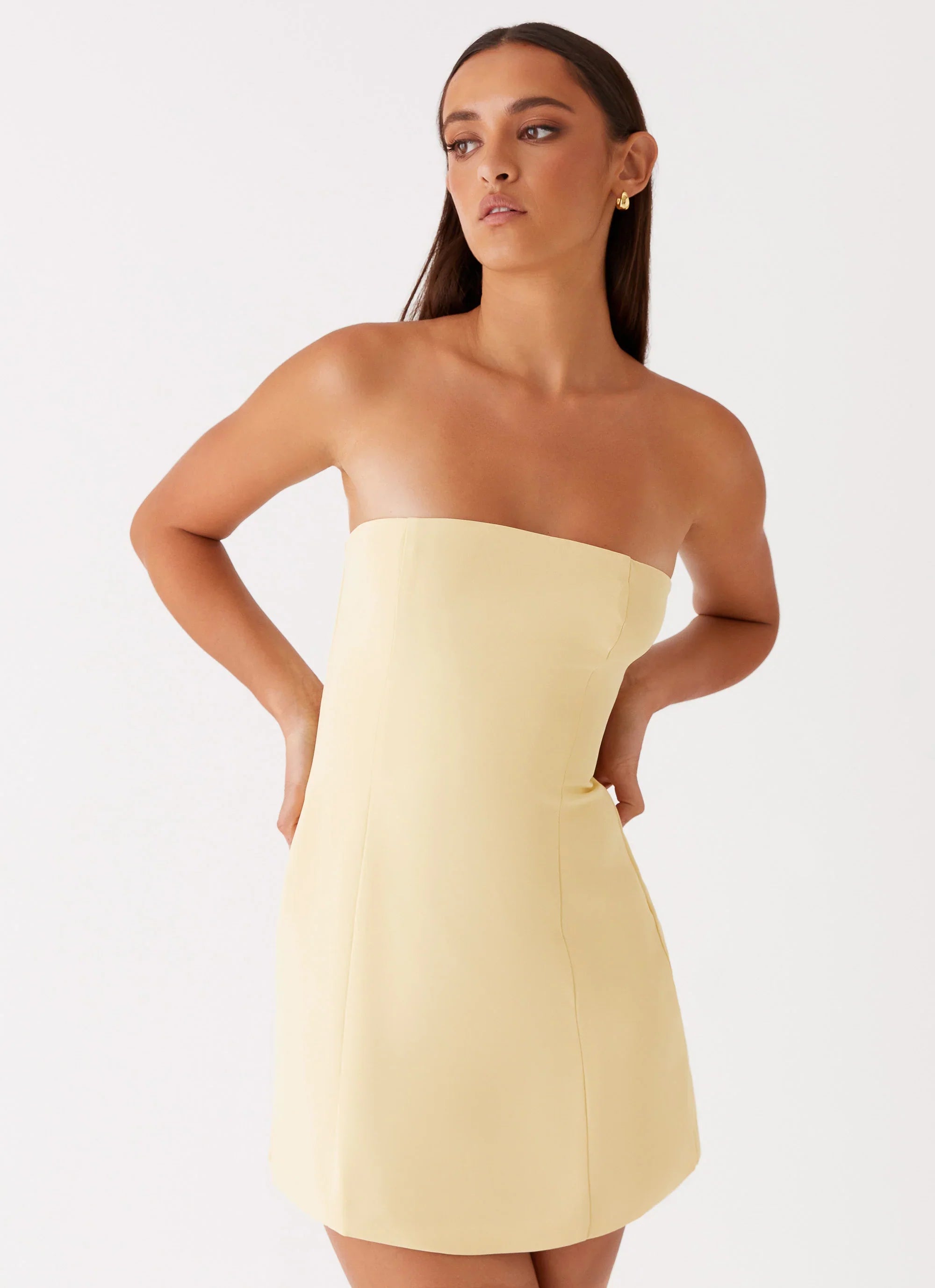 Mini-robe bustier Ayanna - Jaune