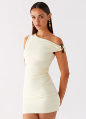 Robe Courte Asymétrique Seraphina - Jaune