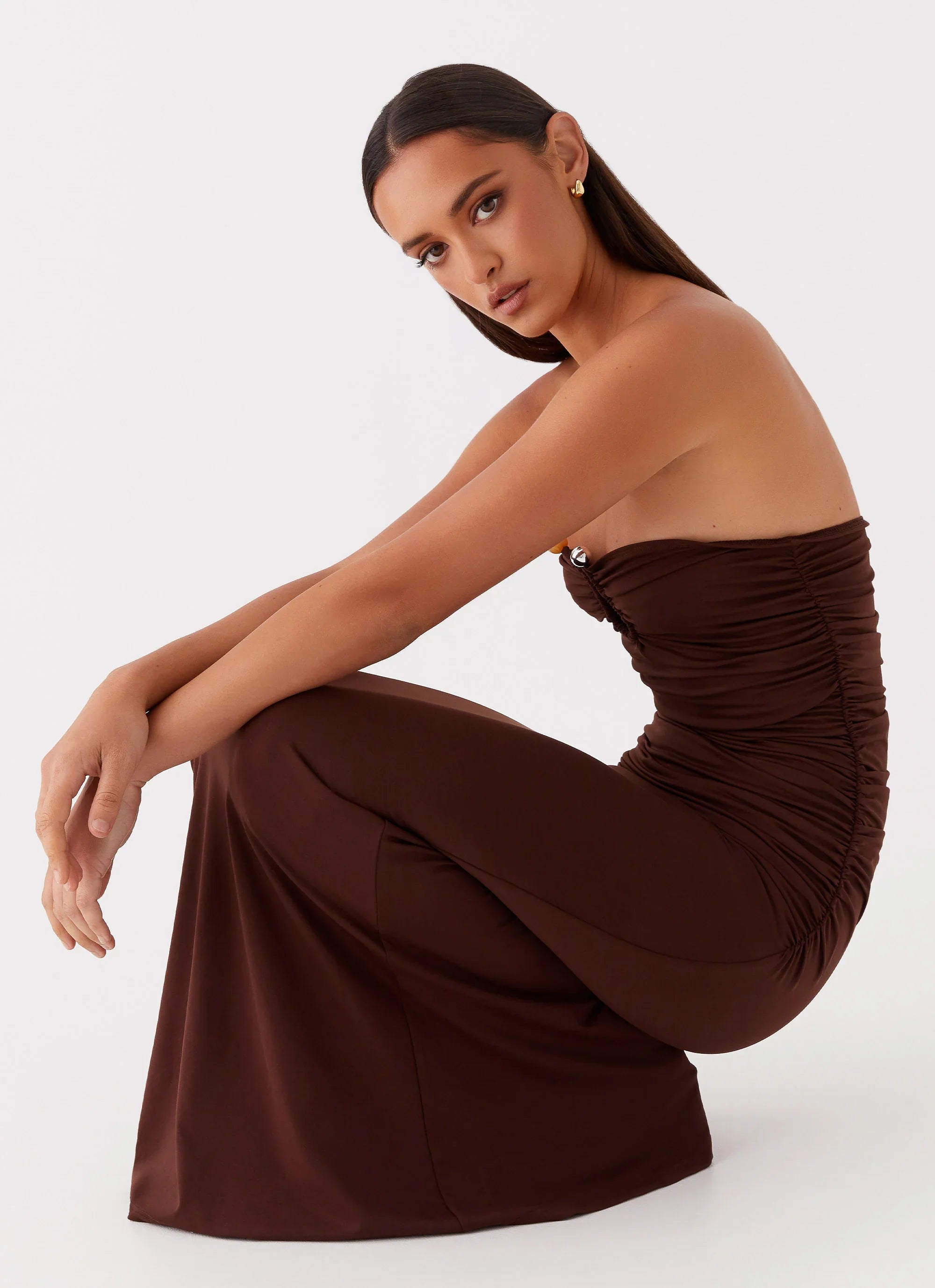 Robe longue Rudy – Marron