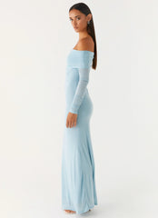 Robe longue Cocoa à manches longues - Bleu